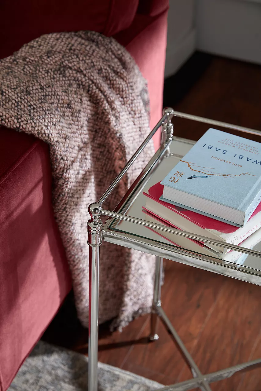 Closeup shot of custom Erin chair and accent table